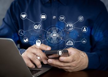 Businessman using chatbot in computer smart intelligence Ai.Chat GPT Chat with AI Artificial Intelligence, developed by OpenAI generate. Futuristic technology, robot in online system.